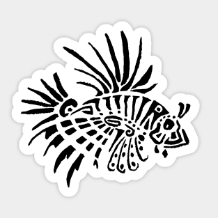 Fish lion black tattoo Sticker